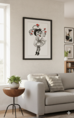 Victoria art in living room